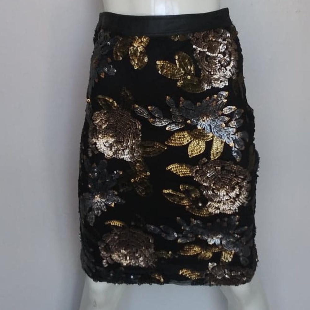 J.O.A. Floral Sequin Pencil Skirt - XS - NWT